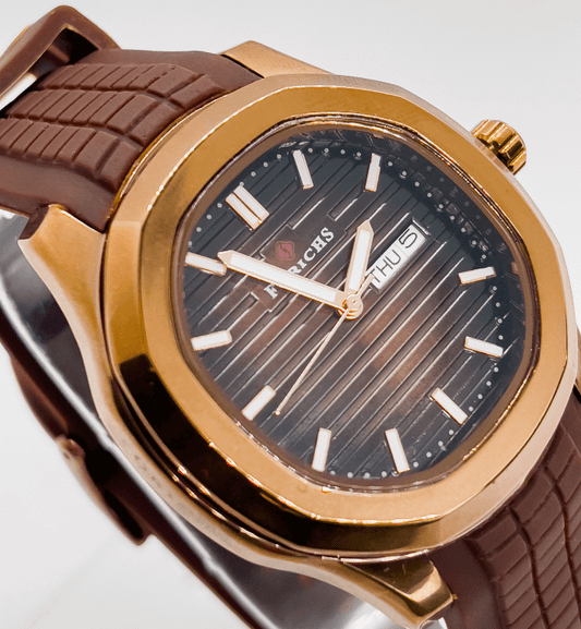 Forichs Brown and Gold Watch for Men | Rich Brown and Gold - Signature Seconds