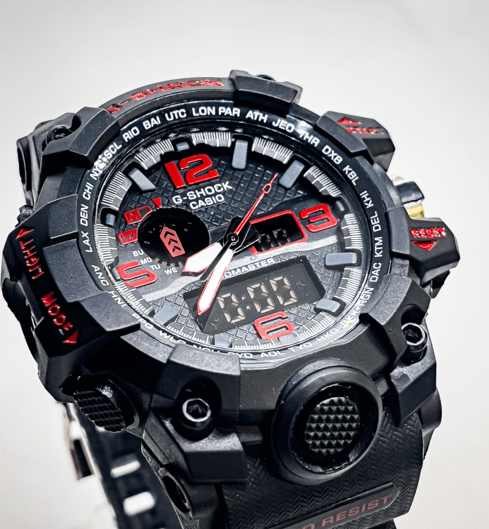 G Shock Casio Black Red Sports Watch for Men | Black and Red - Signature Seconds