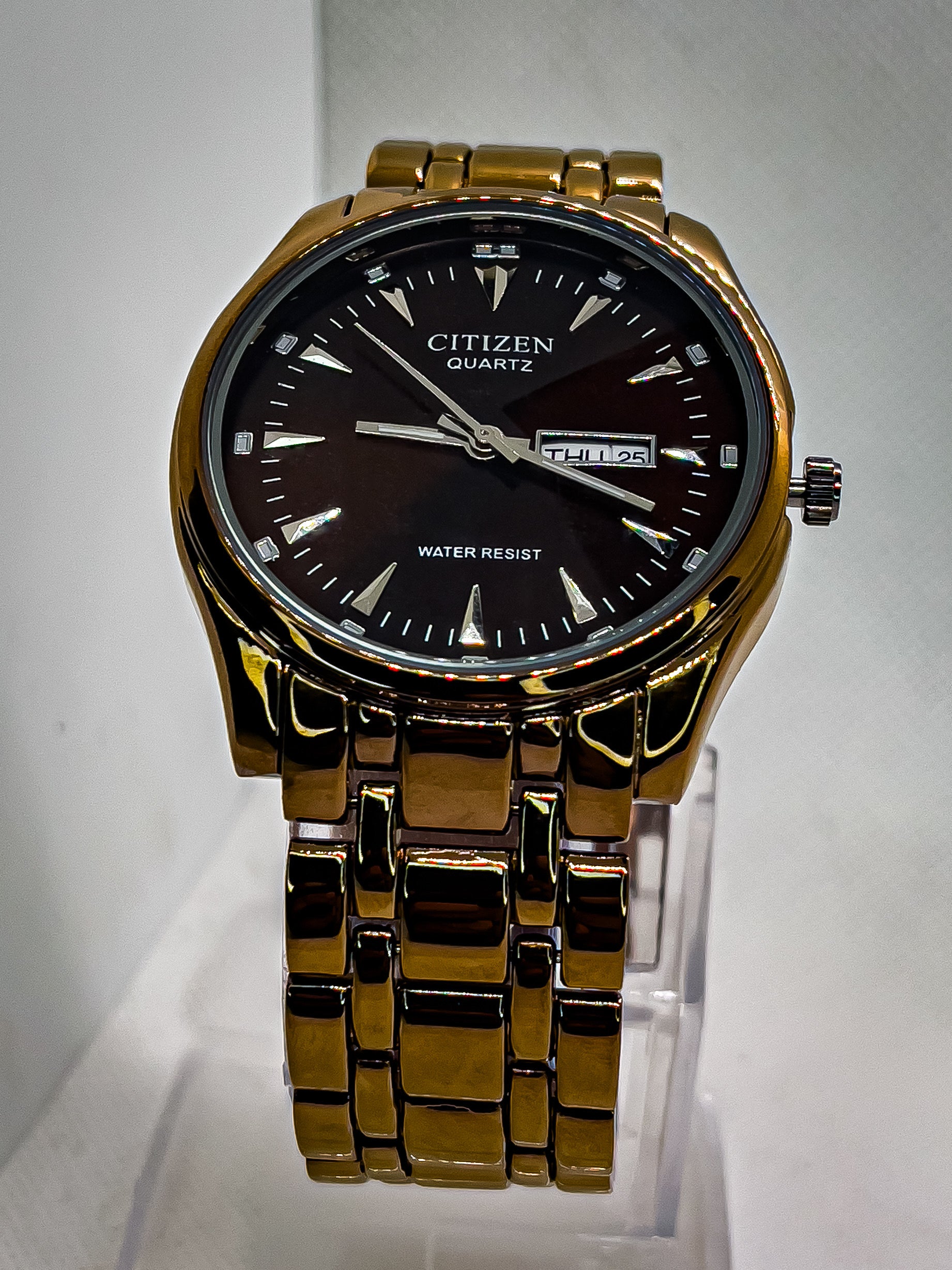 Citizen Analog Watch for Men | Rich Brown with Copper Tone - Signature Seconds