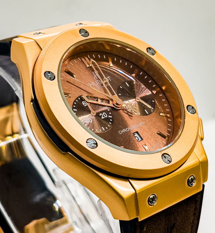 Men's Hublot Classic Fusion Chronograph Watch - Rose Gold - Signature Seconds