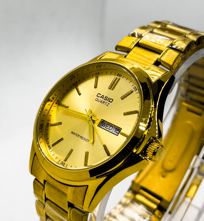 Casio Analog Watch for Men | Rich Gold - Signature Seconds