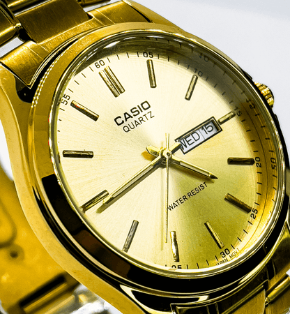 Casio Analog Watch for Men | Rich Gold - Signature Seconds