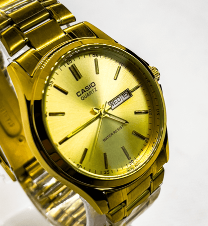 Casio Analog Watch for Men | Rich Gold - Signature Seconds