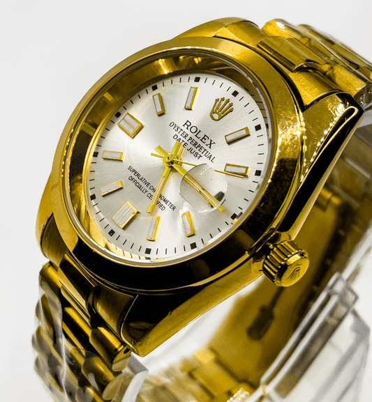 Rolex Analog Watch for Men | White with Gold Tone - Signature Seconds