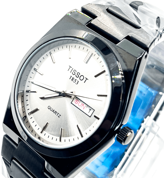 Tissot Analog Watch for Men | White with Black Strap - Signature Seconds