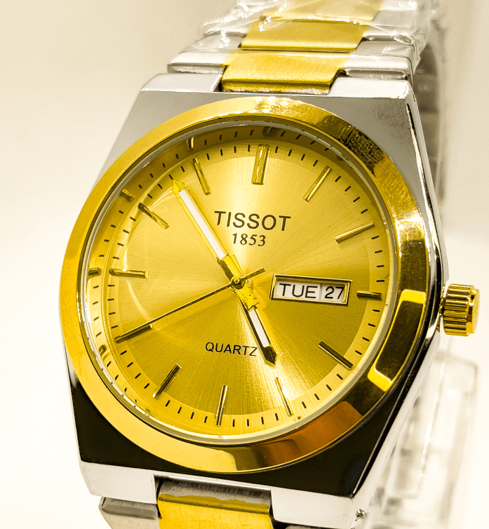 Tissot Analog Watch for Men | White with Gold Dial - Signature Seconds