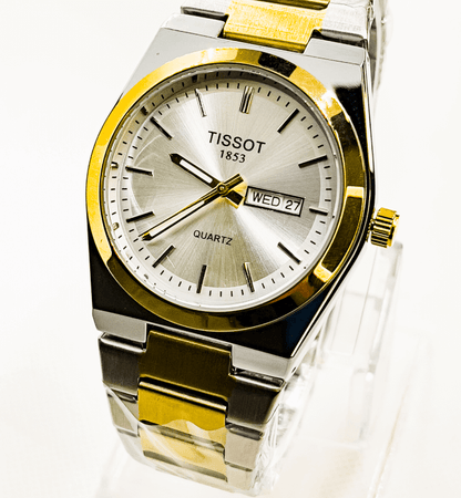 Tissot Analog Watch for Men | White with Gold Tone - Signature Seconds