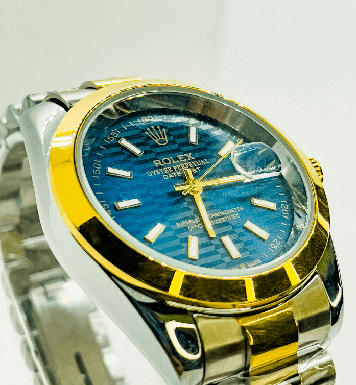 Rolex Analog Watch for Men | Dark-Cyan with Gold Tone - Signature Seconds