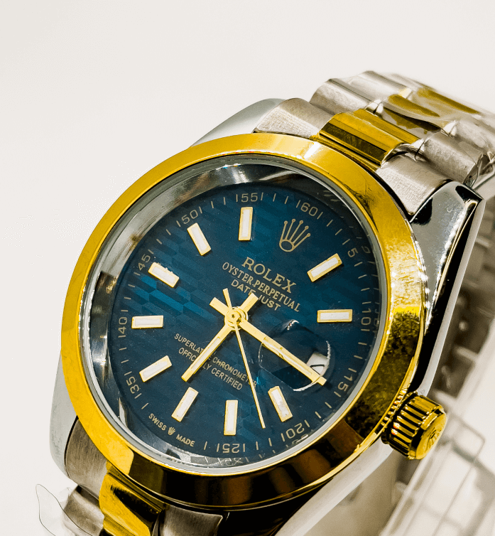 Rolex Analog Watch for Men | Dark-Cyan with Gold Tone - Signature Seconds