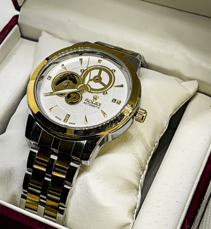 Rolex Mechanical Watch for Men | Gold And White - Signature Seconds