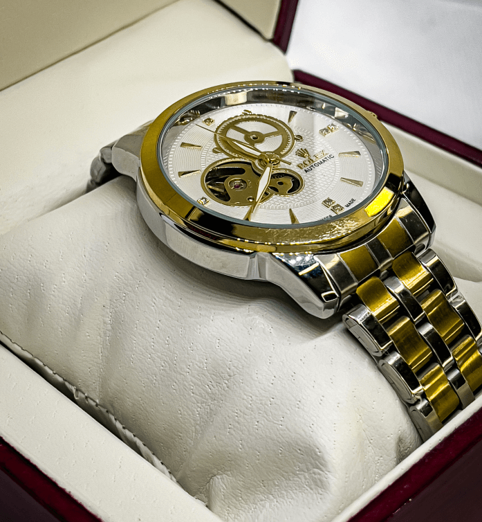 Rolex Mechanical Watch for Men | Gold And White - Signature Seconds