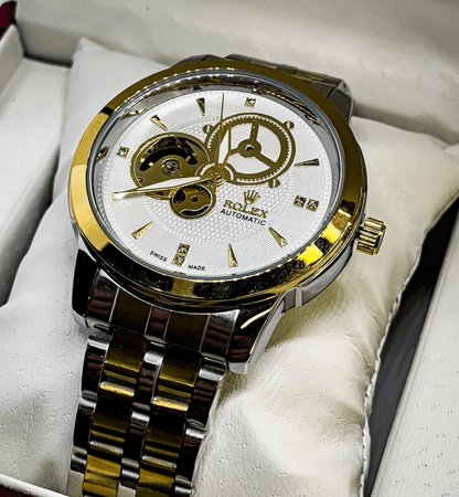 Rolex Mechanical Watch for Men | Gold And White - Signature Seconds